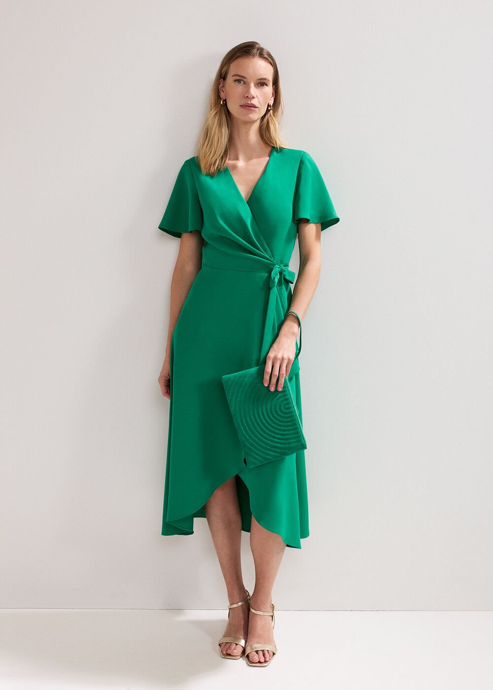Stitch Front Clutch Bright Green