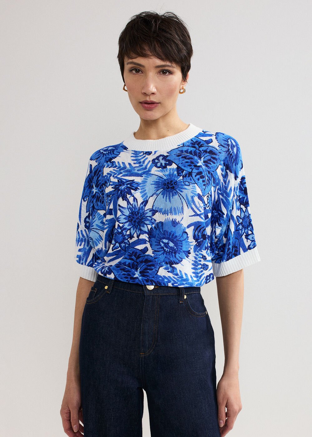 Lizzy Printed Jumper Blue