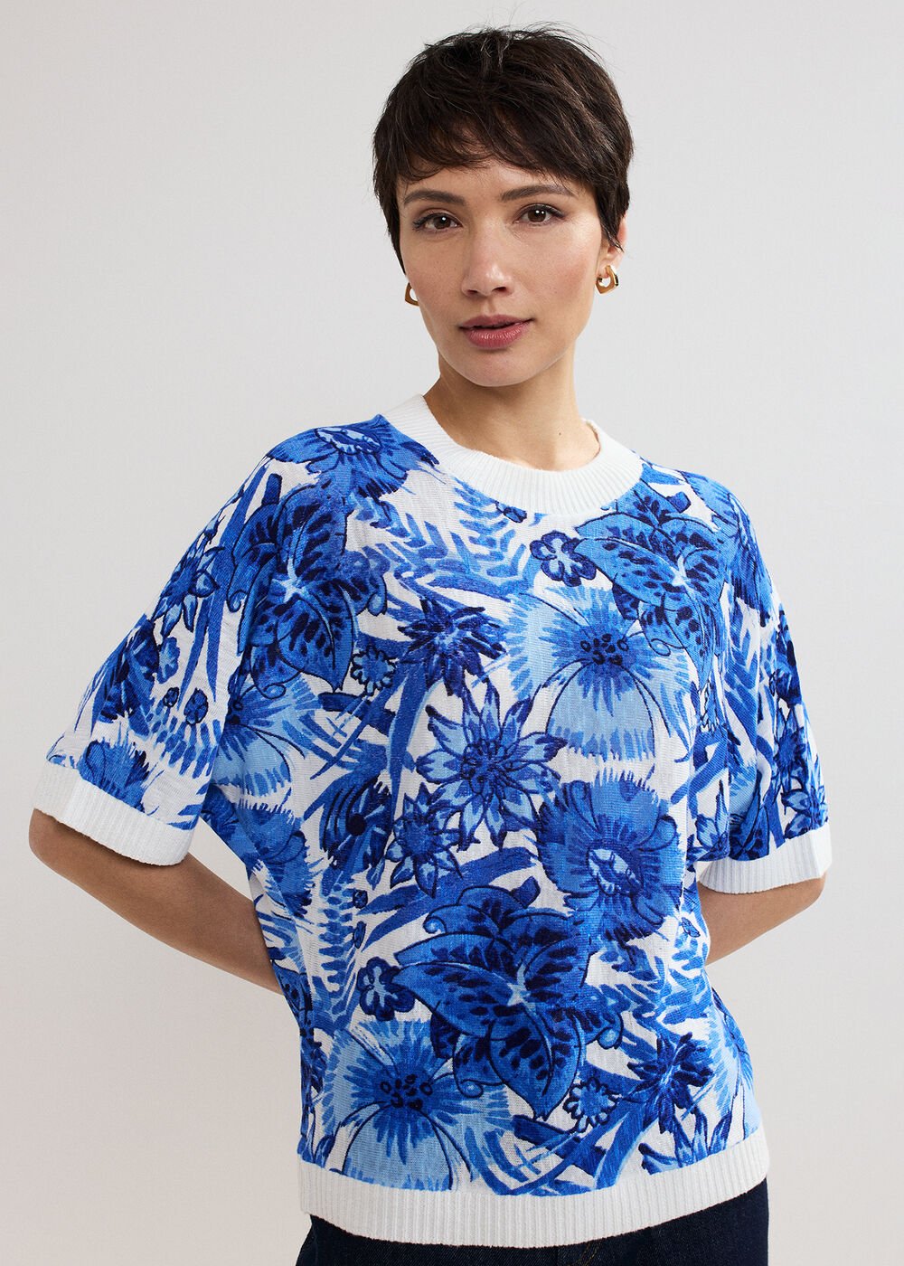 Lizzy Printed Jumper Blue