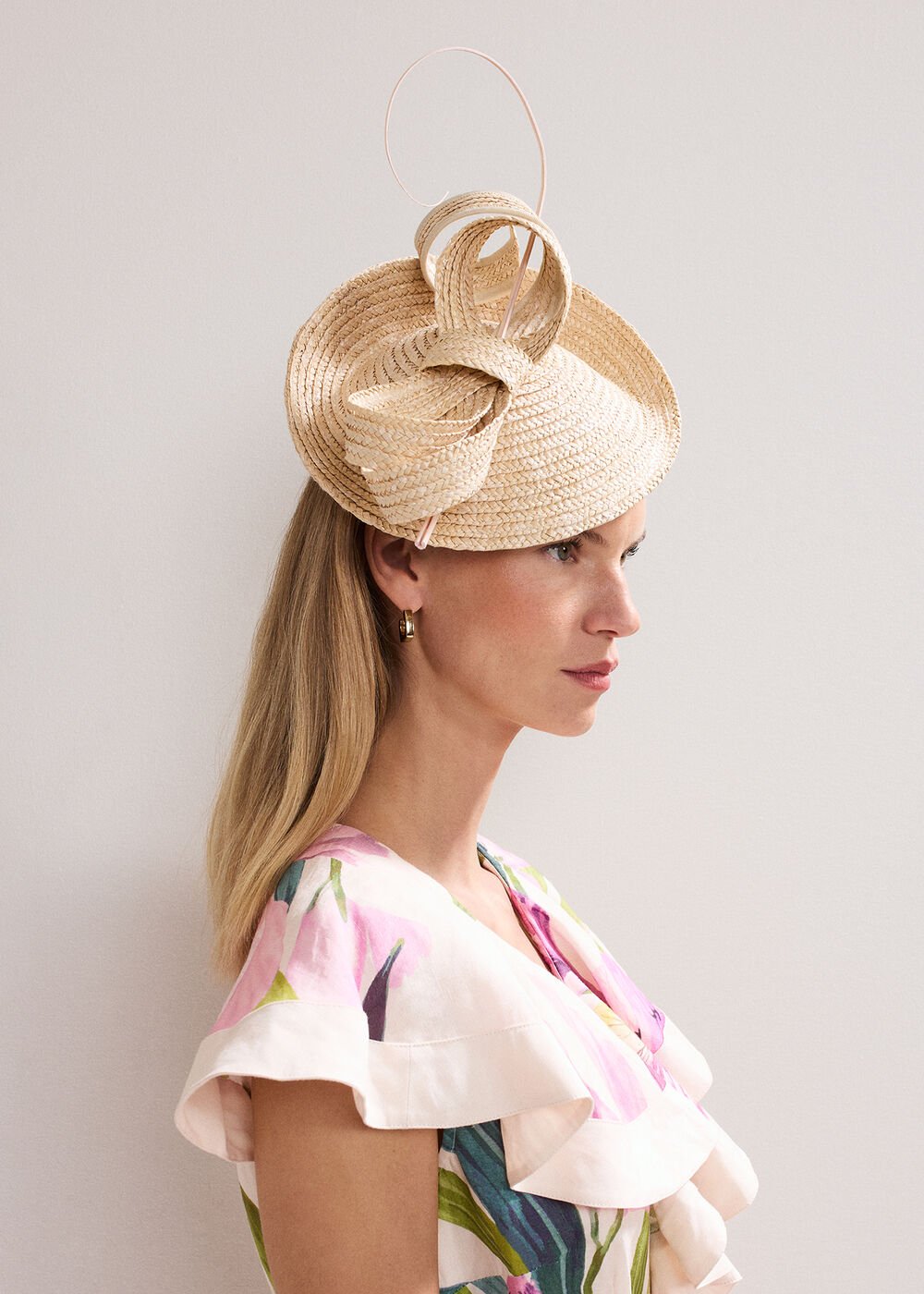 Straw Fascinator Neutral