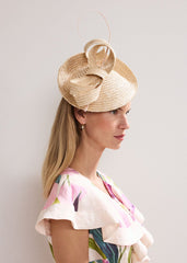 Straw Fascinator Neutral
