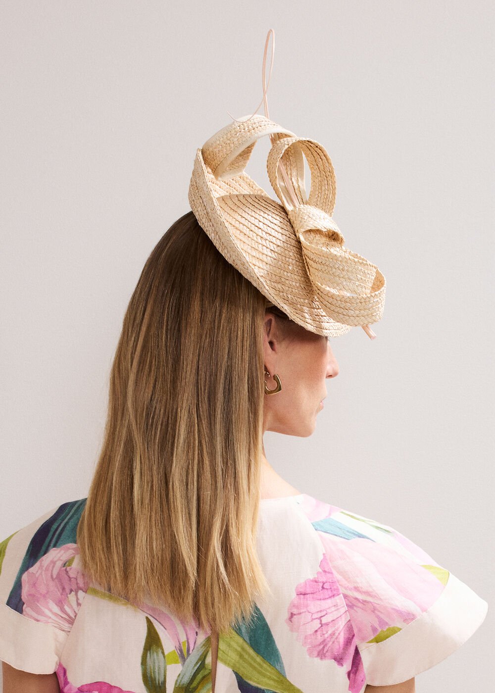 Straw Fascinator Neutral