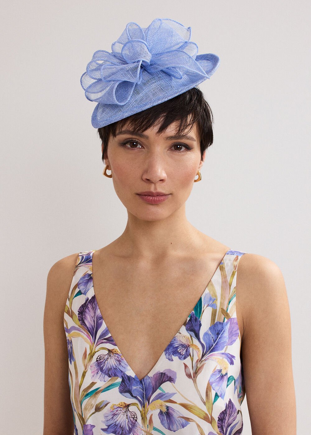 Bow Mini Disc Fascinator Pale Blue