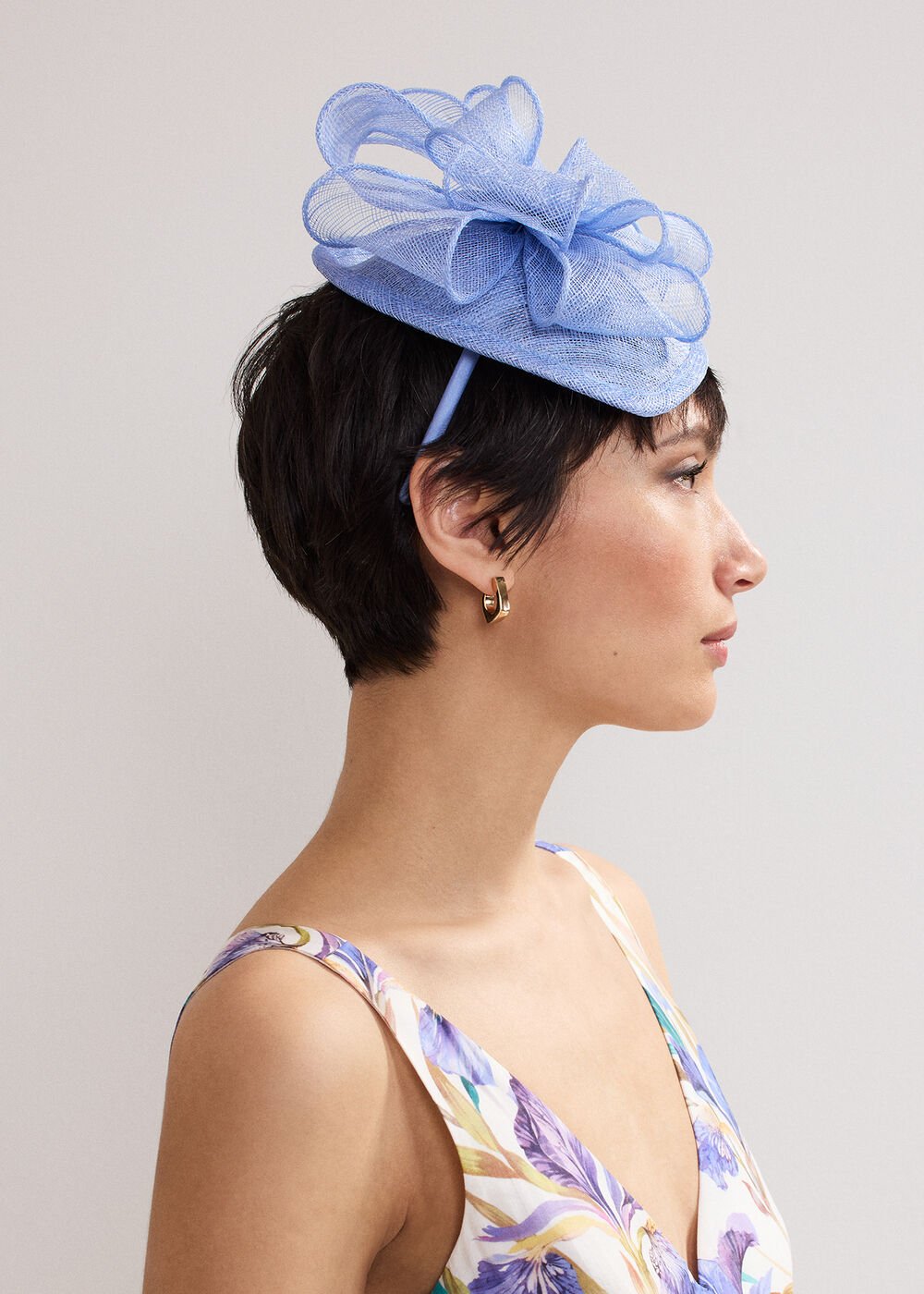 Bow Mini Disc Fascinator Pale Blue