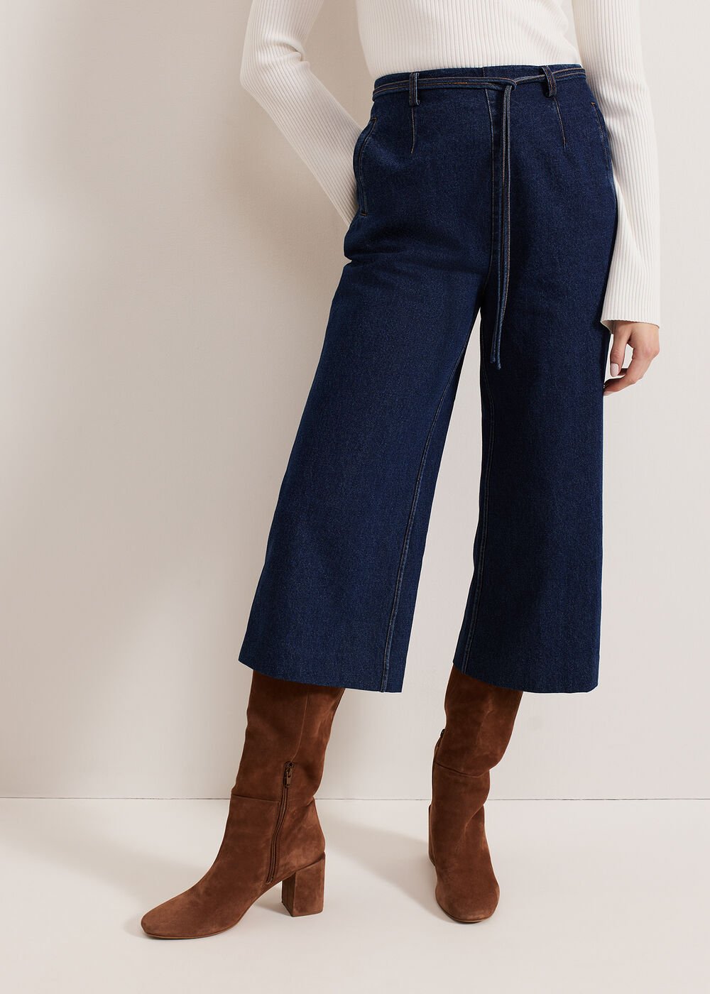 Aubrielle Denim Cullote Mid Wash