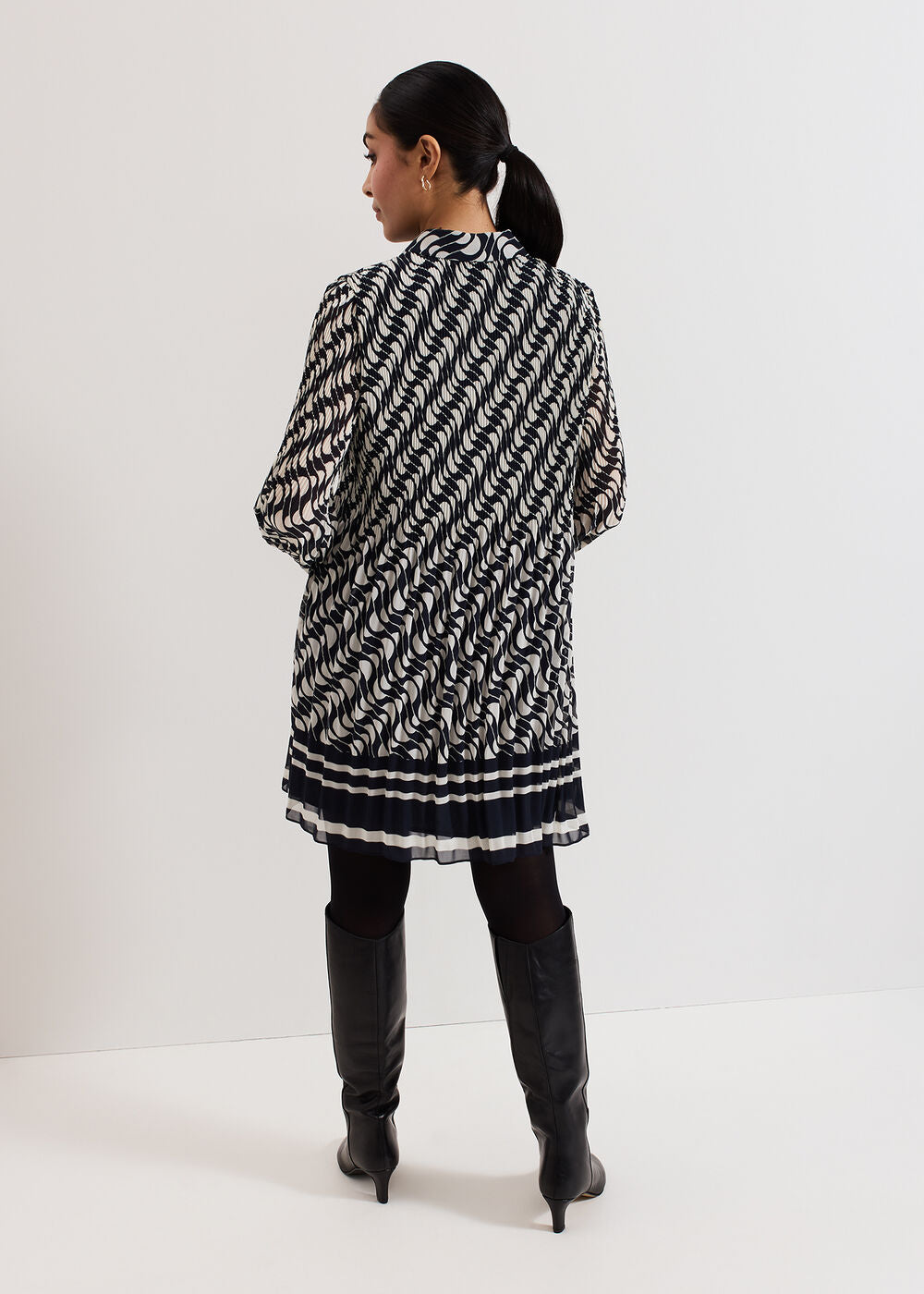 Petite Eleanor Dress Navy/Ivory
