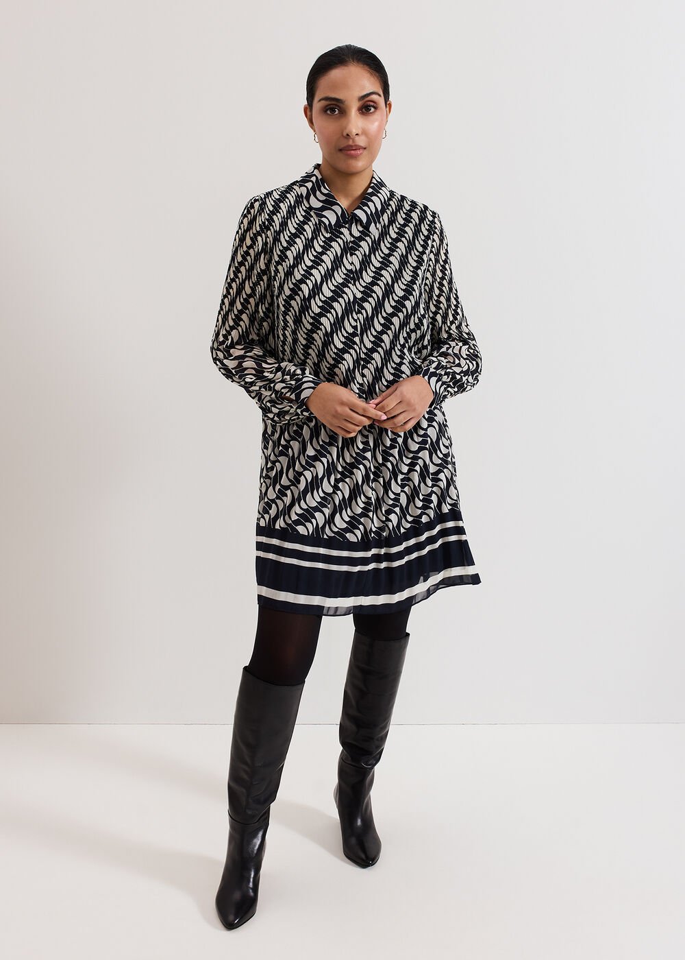Petite Eleanor Dress Navy/Ivory