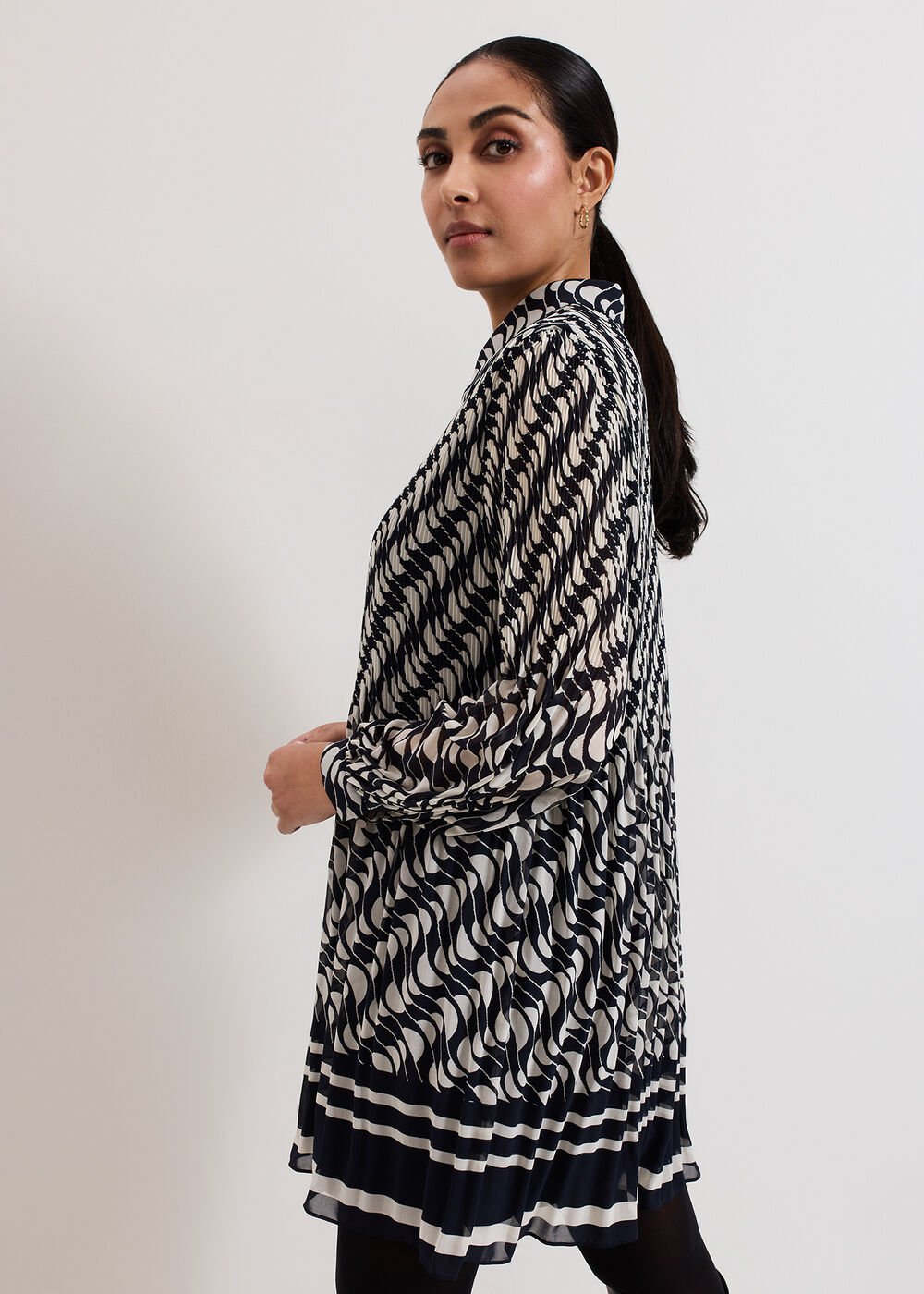 Petite Eleanor Dress Navy/Ivory