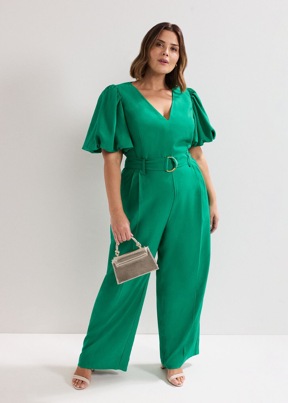 Margot Puff Jumpsuit Green