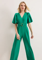 Margot Puff Jumpsuit Green