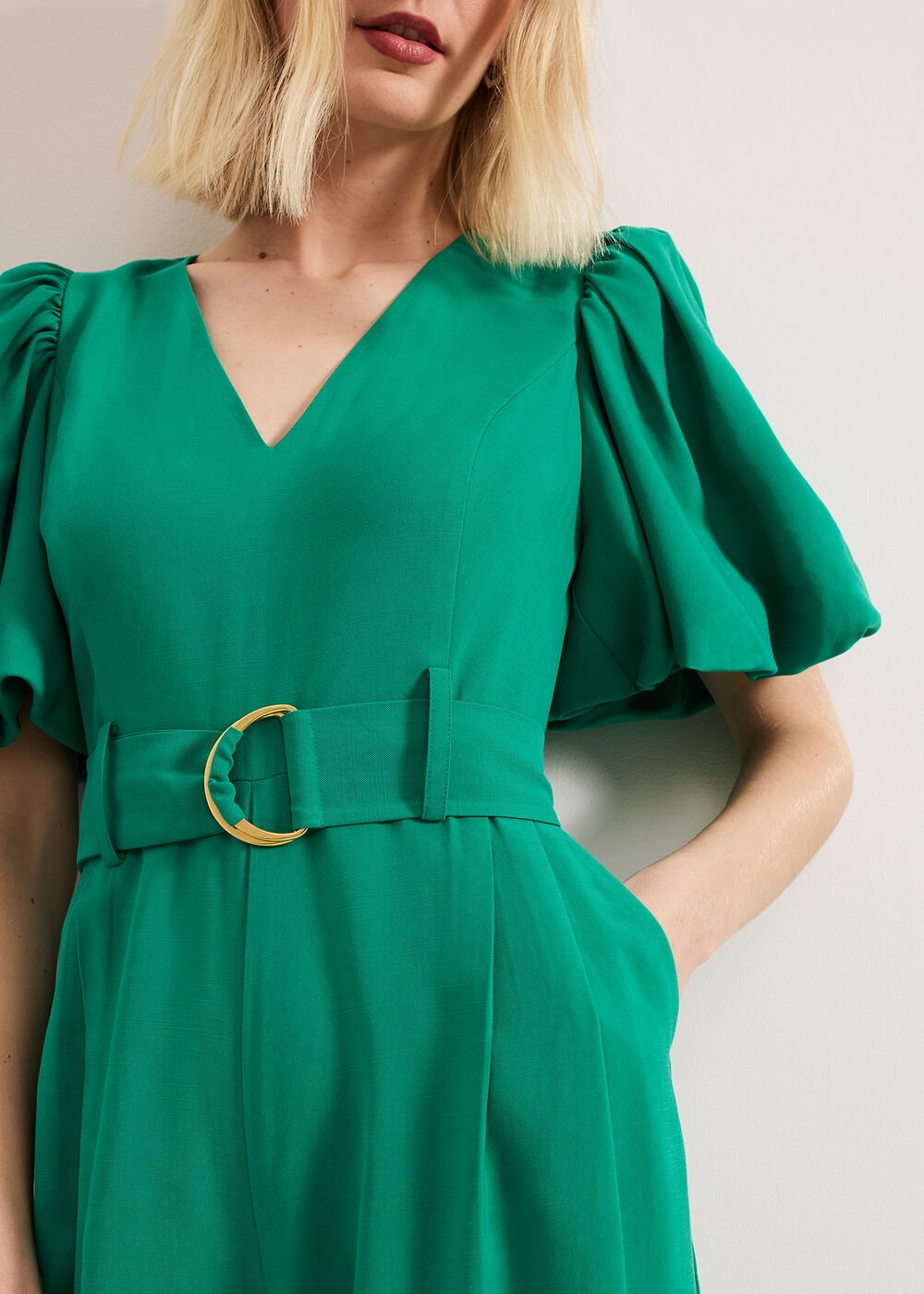 Margot Puff Jumpsuit Green
