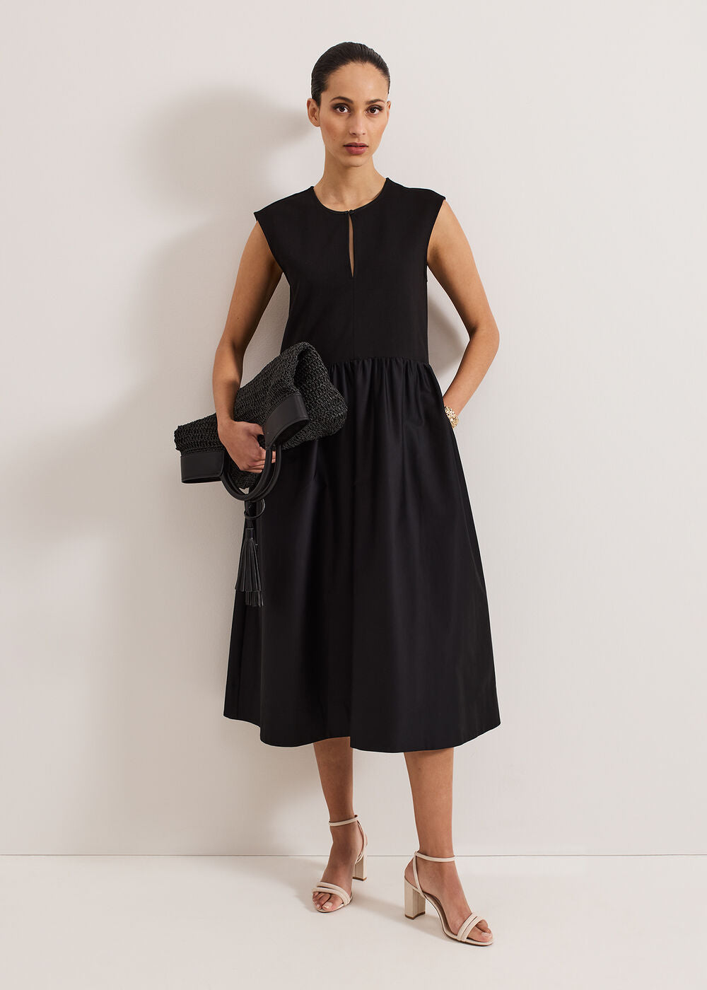 Jenny Mix Woven Dress Black