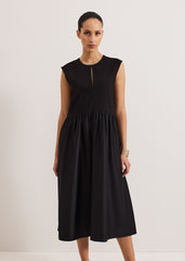 Jenny Mix Woven Dress Black