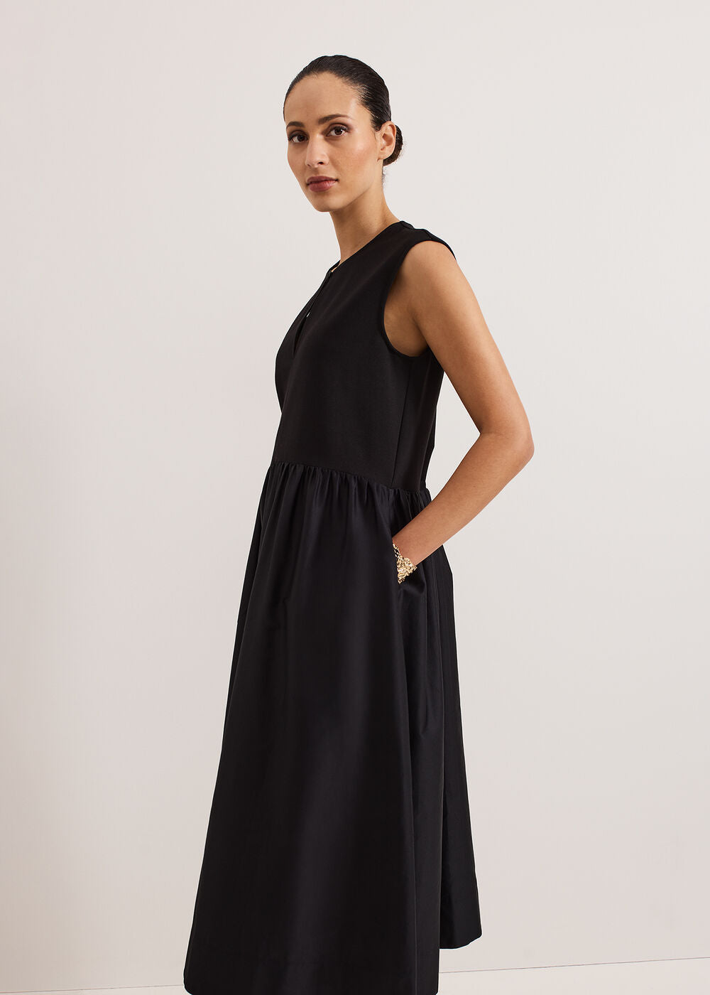 Jenny Mix Woven Dress Black