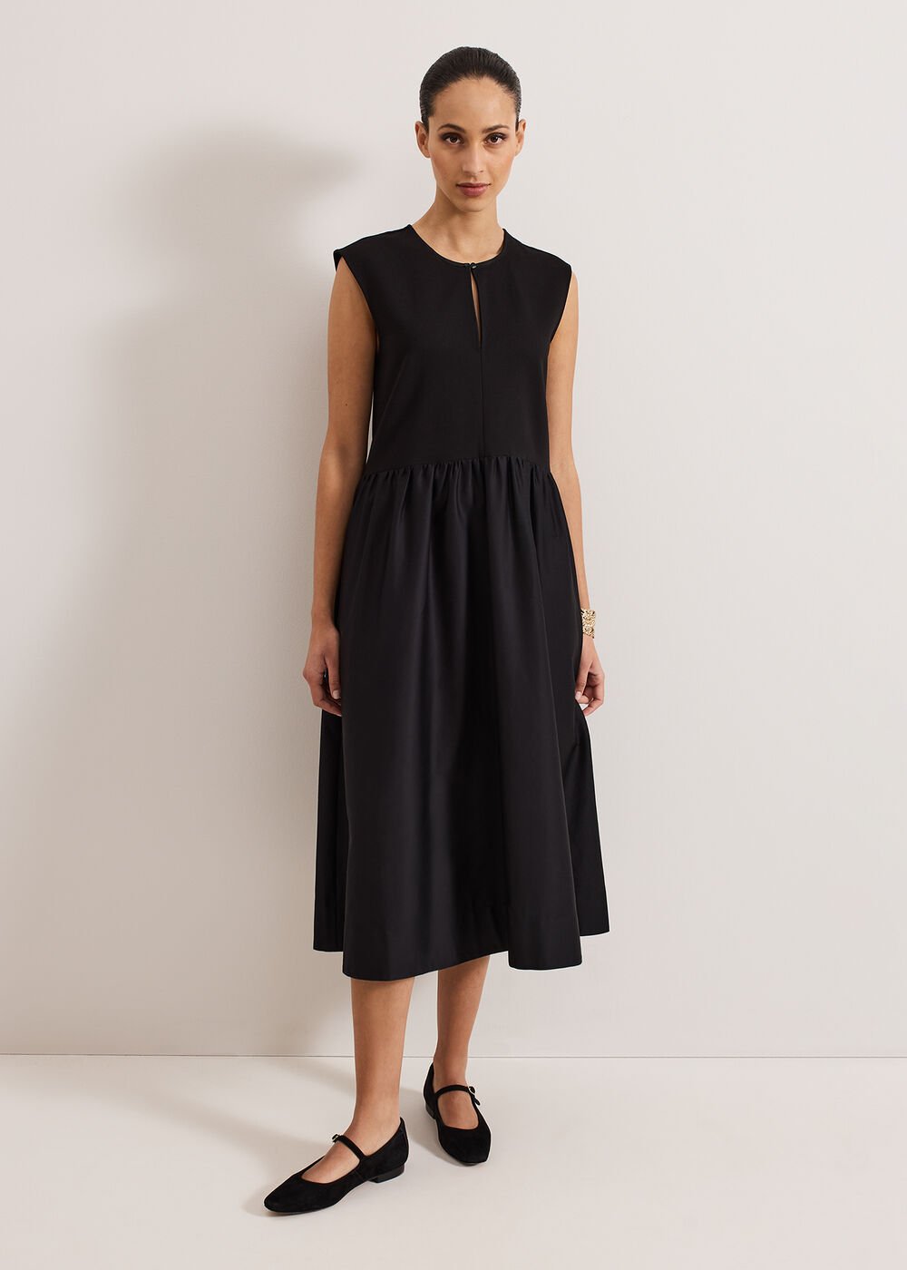 Jenny Mix Woven Dress Black