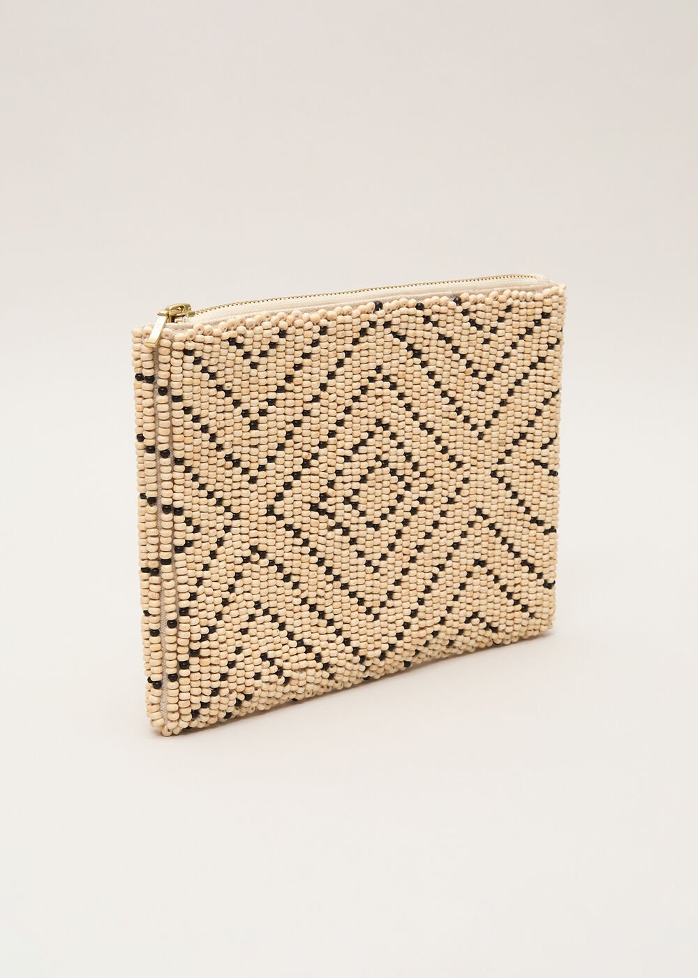 Beaded Clutch Bag Neutral