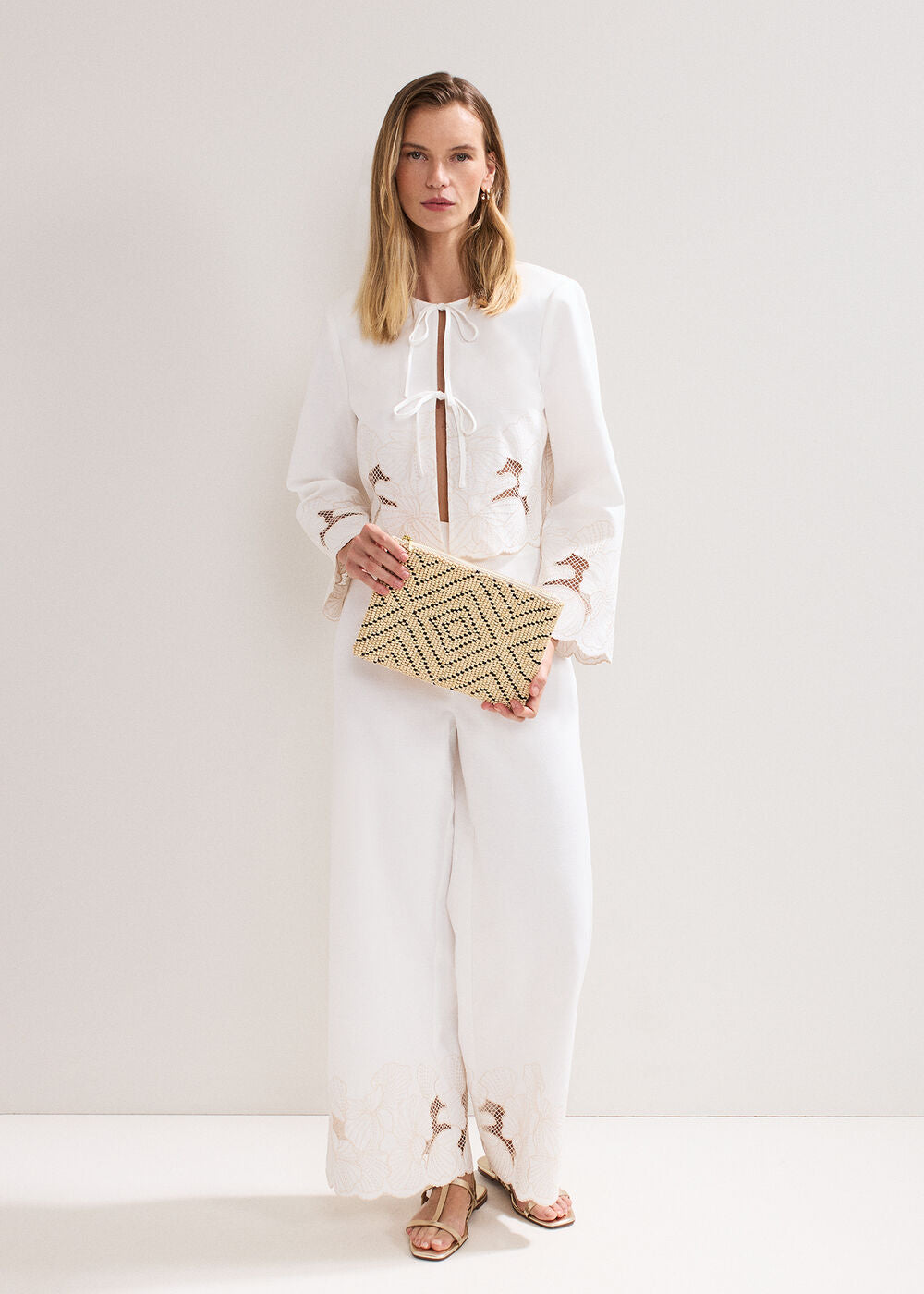 Beaded Clutch Bag Neutral