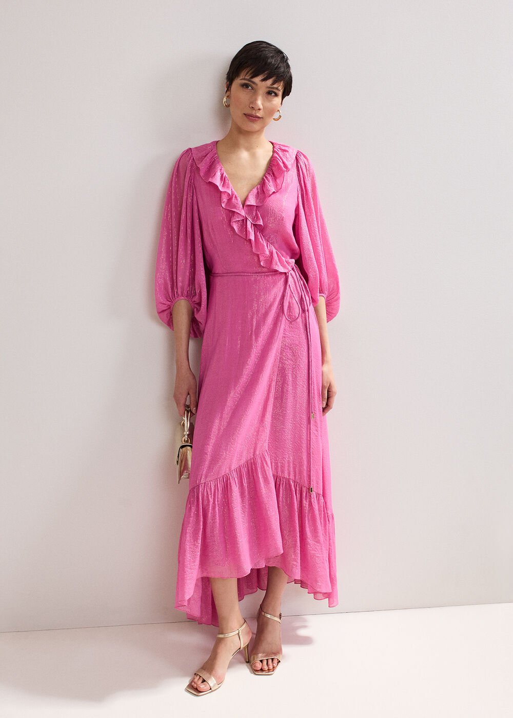 Araminta Wrap Dress Pink