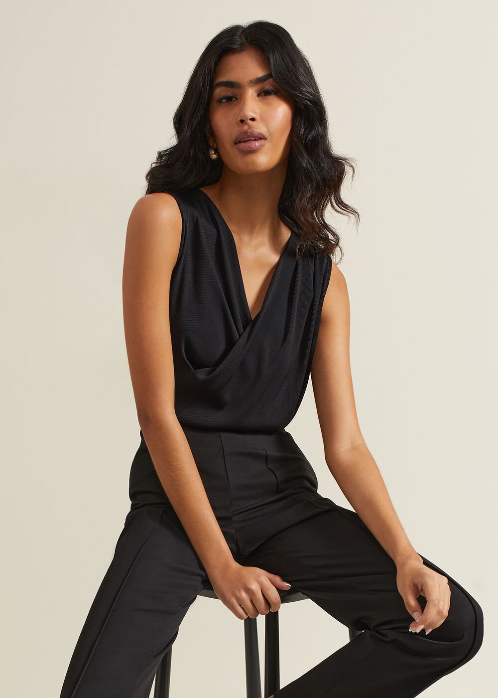 Sutton Drape Top Black