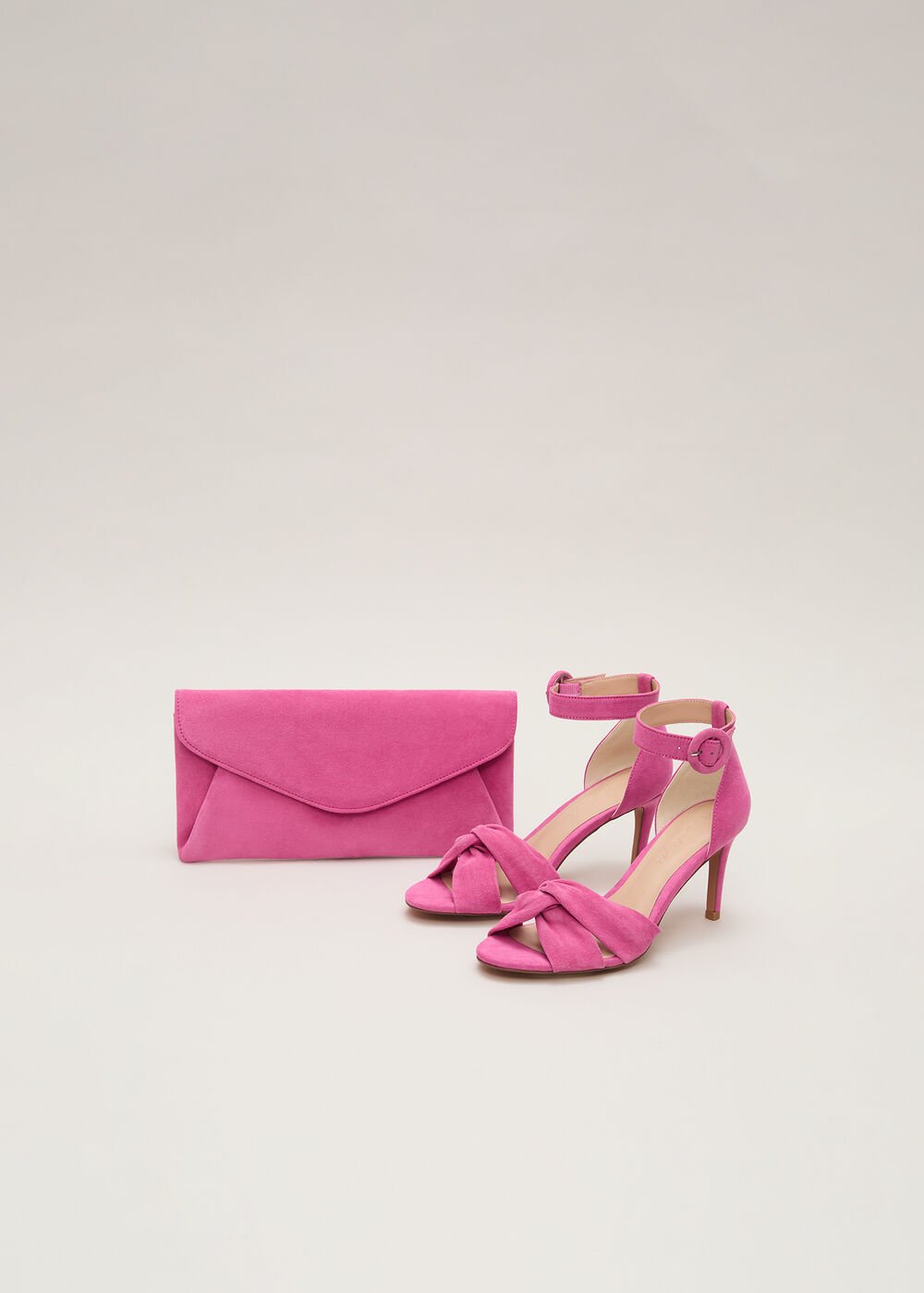 Suede Twist Sandal Pink