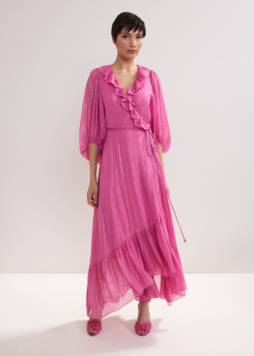 Suede Twist Sandal Pink