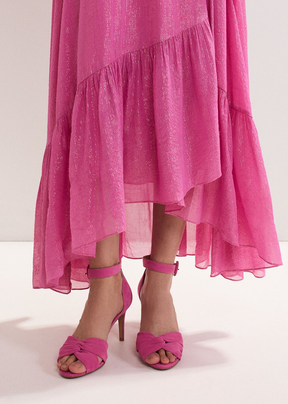 Suede Twist Sandal Pink