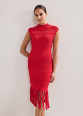 Tazmin Tassel Dress Red