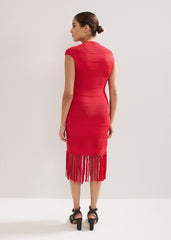 Tazmin Tassel Dress Red