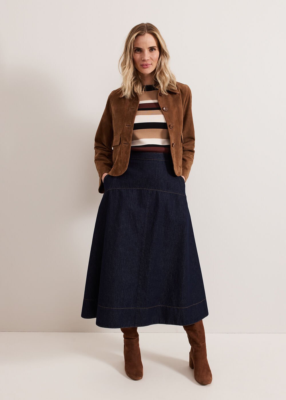 Mavis Denim Skirt Dark Wash