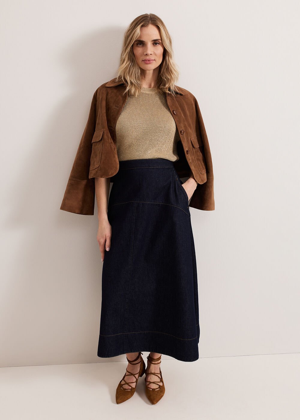 Mavis Denim Skirt Dark Wash