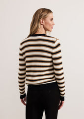 Indy Stripe Cardigan Black/Ivory