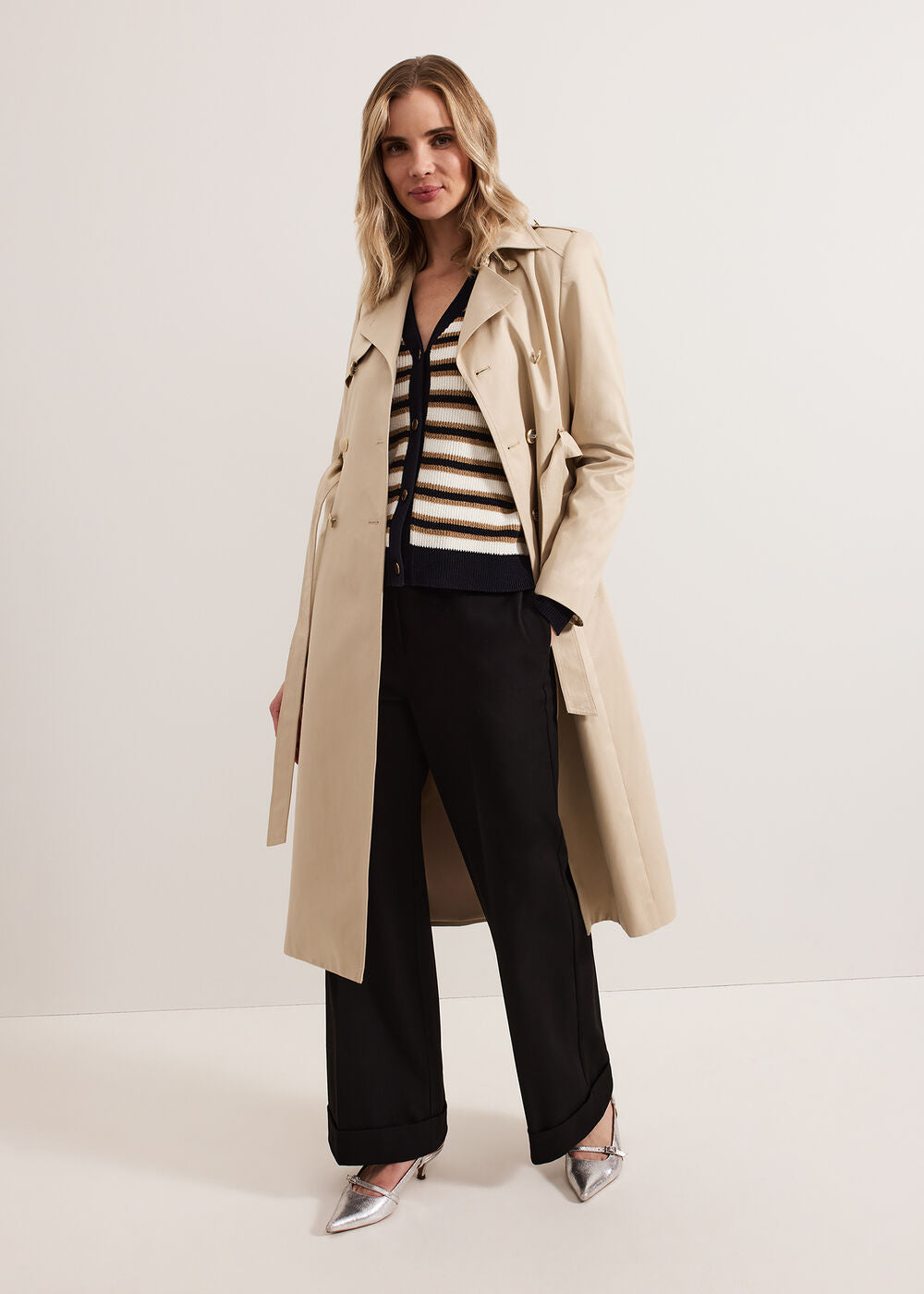 Indy Stripe Cardigan Black/Ivory