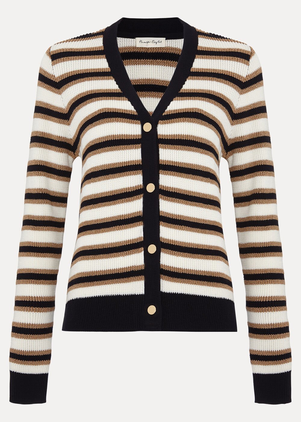 Indy Stripe Cardigan Black/Ivory