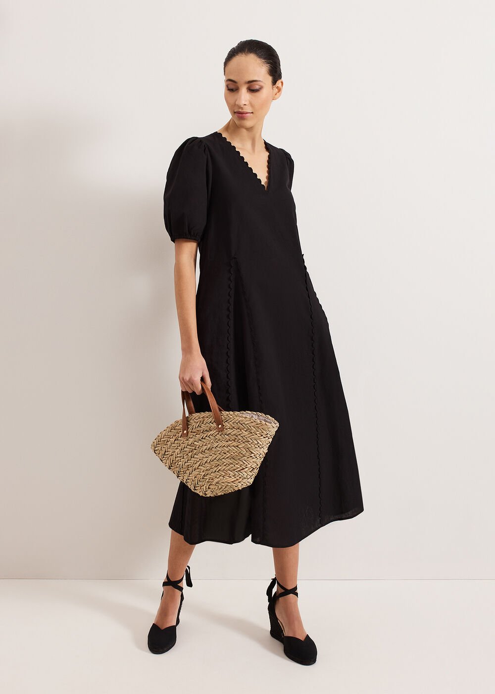 Milly Linen Dress Black