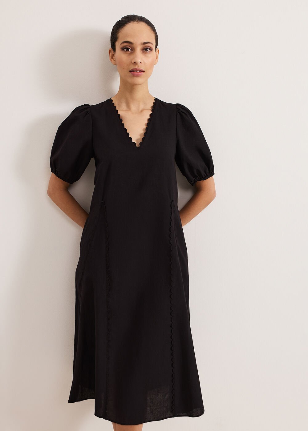 Milly Linen Dress Black