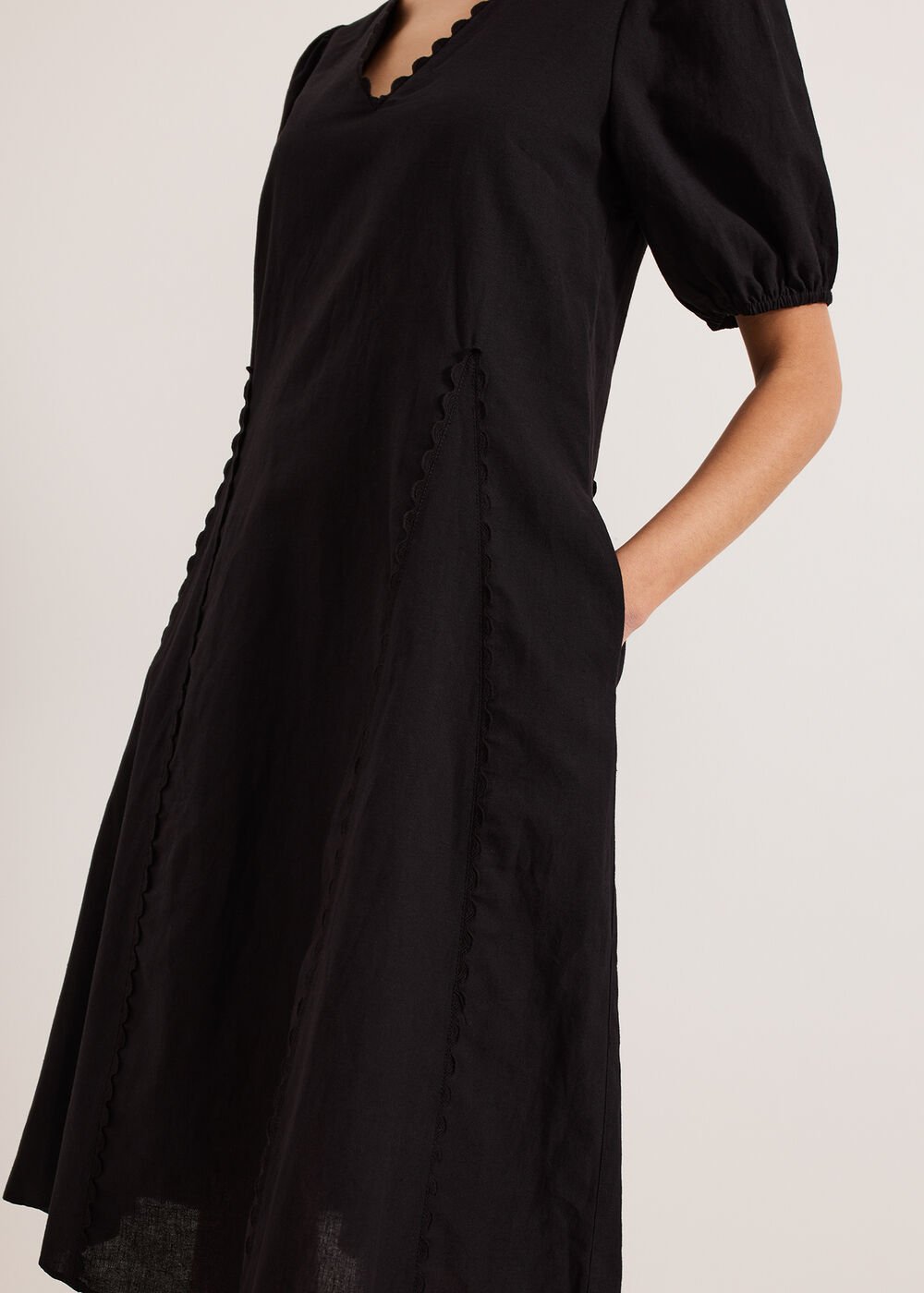 Milly Linen Dress Black