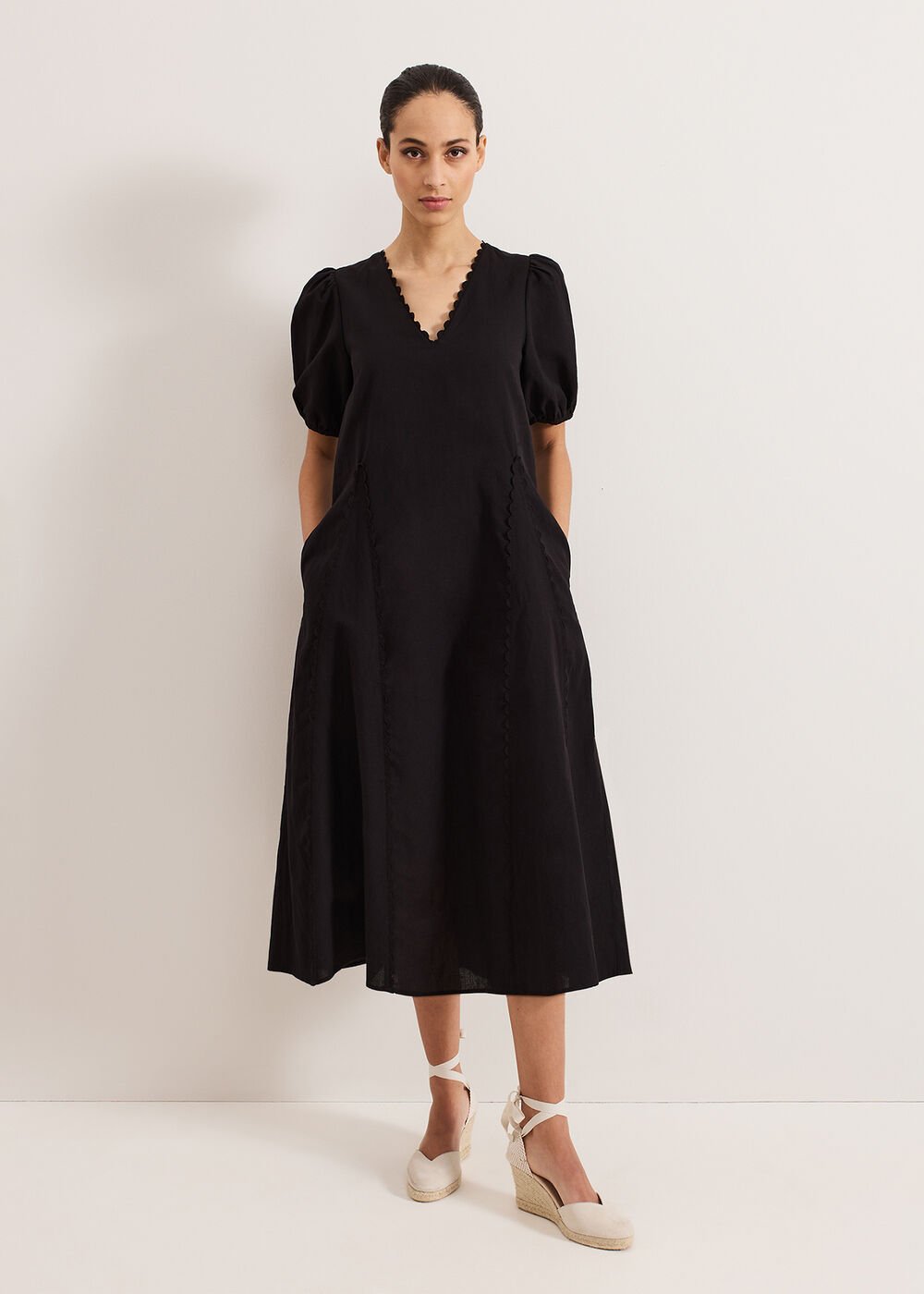 Milly Linen Dress Black