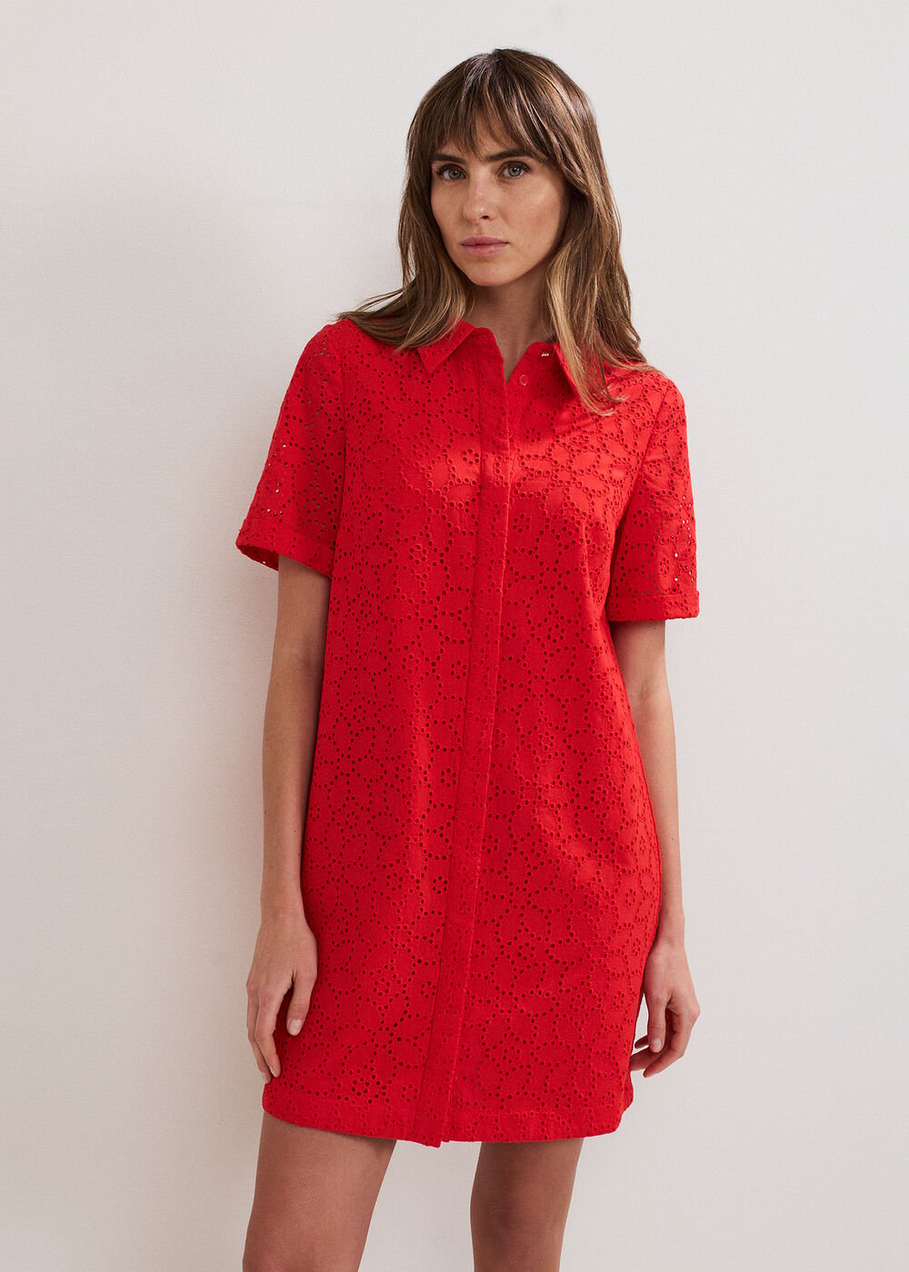 Nicky Shirt Dress Red