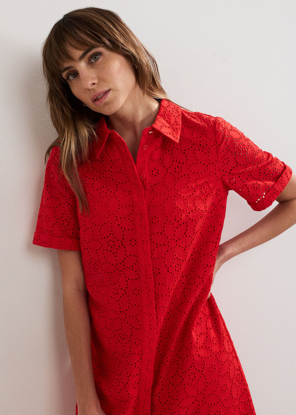 Nicky Shirt Dress Red