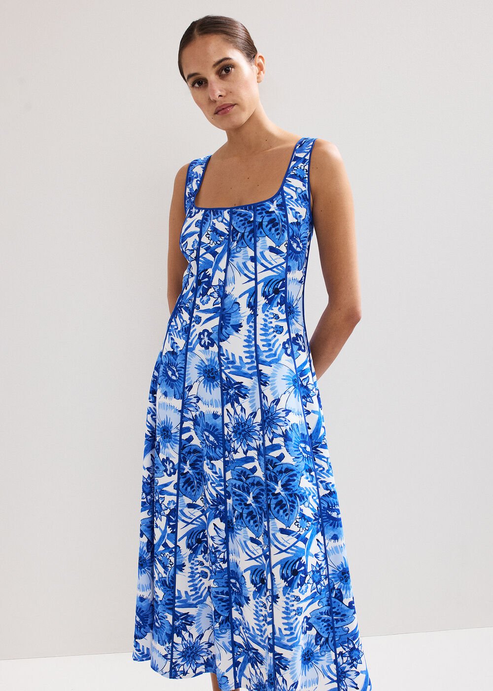 Goldie Printed Dress Blue