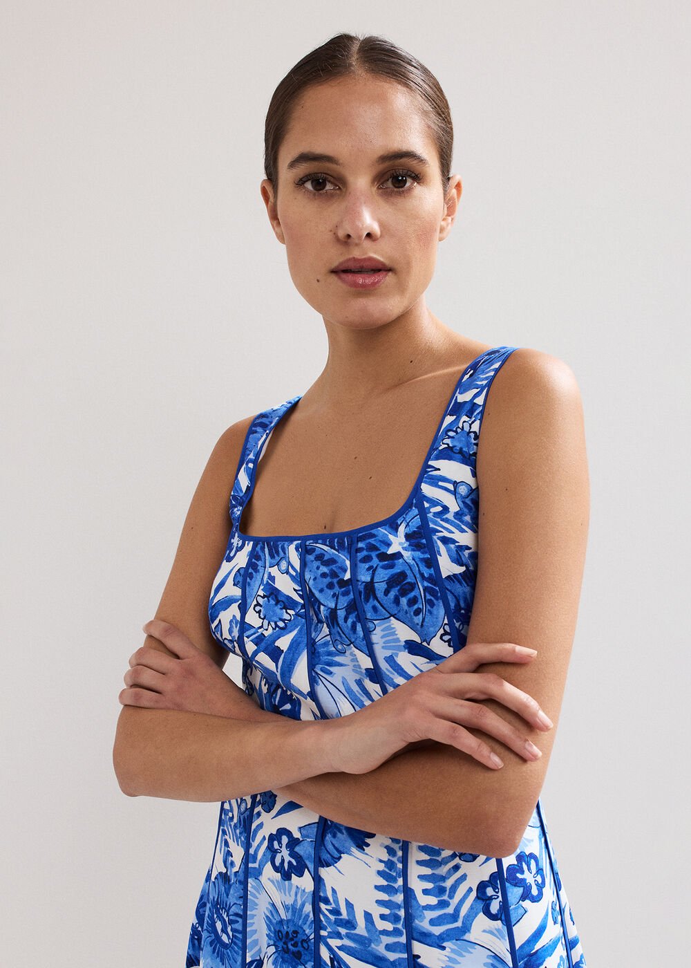 Goldie Printed Dress Blue