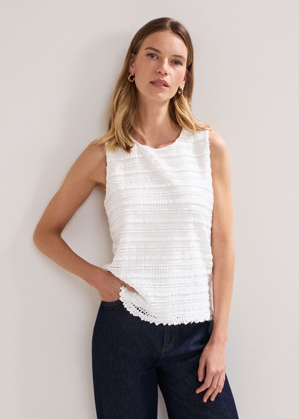 Emiah Crochet Tank Ivory