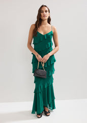 Keegan Ruffle Dress Green
