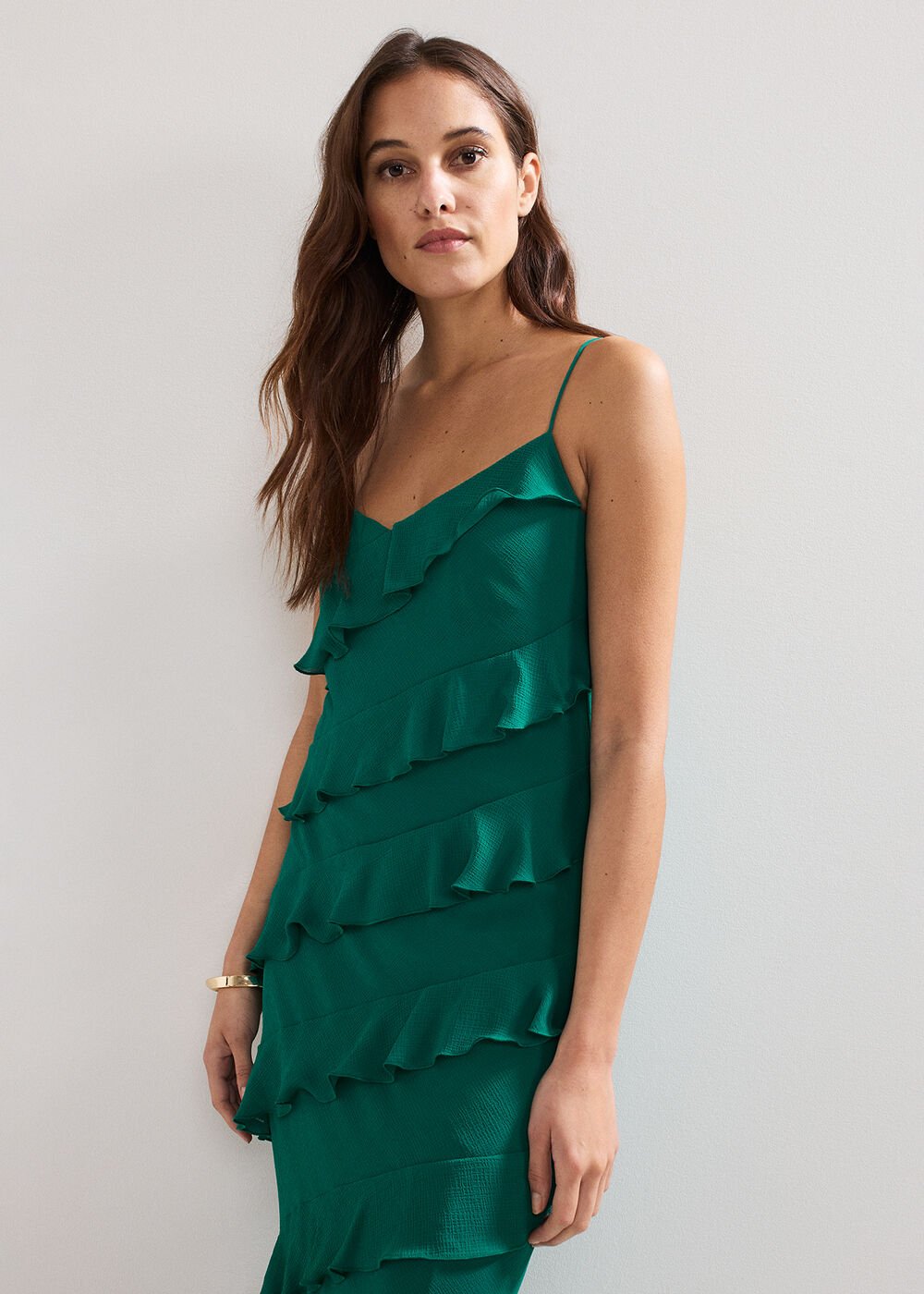 Keegan Ruffle Dress Green