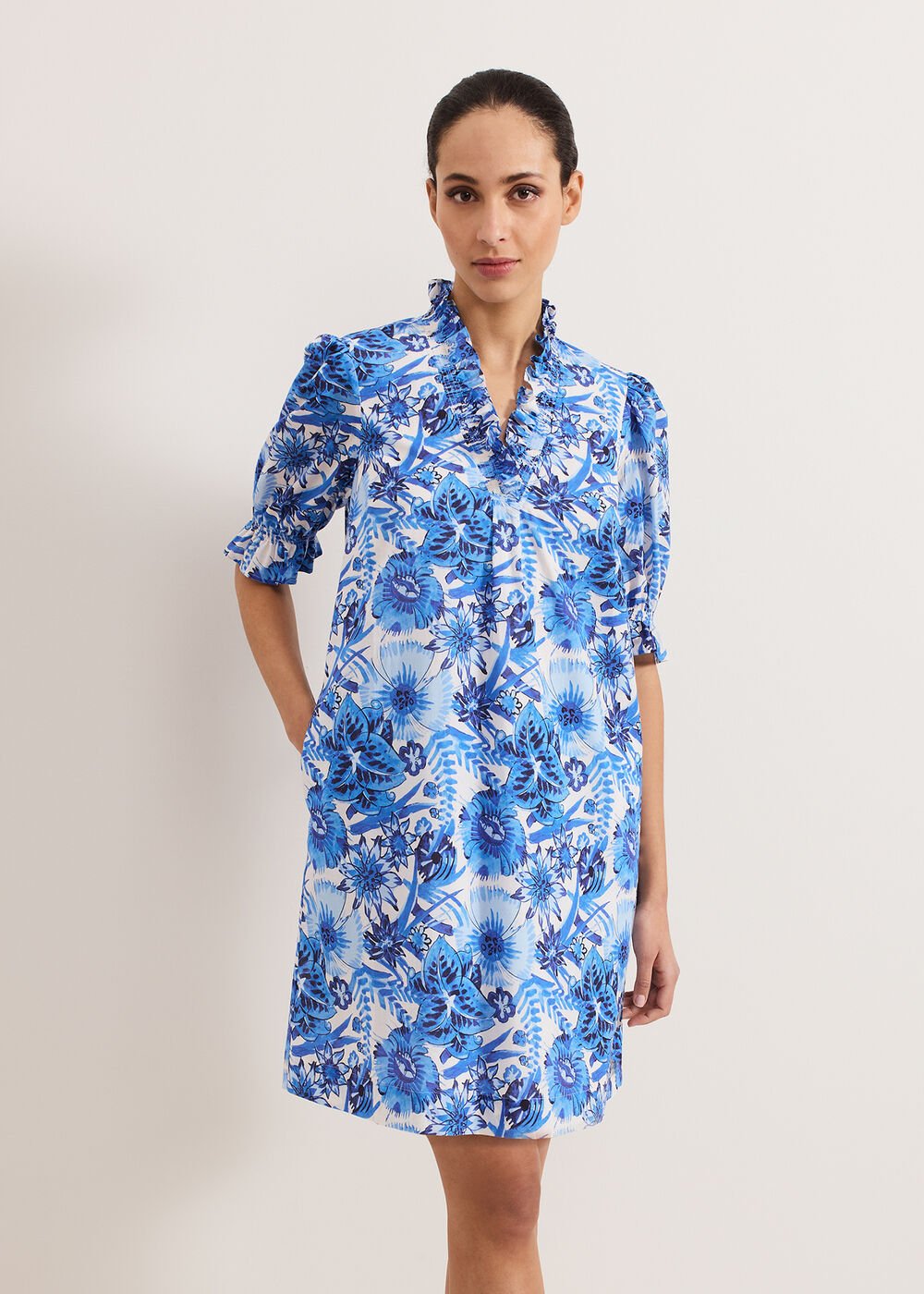 Azelia Cotton Dress Blue