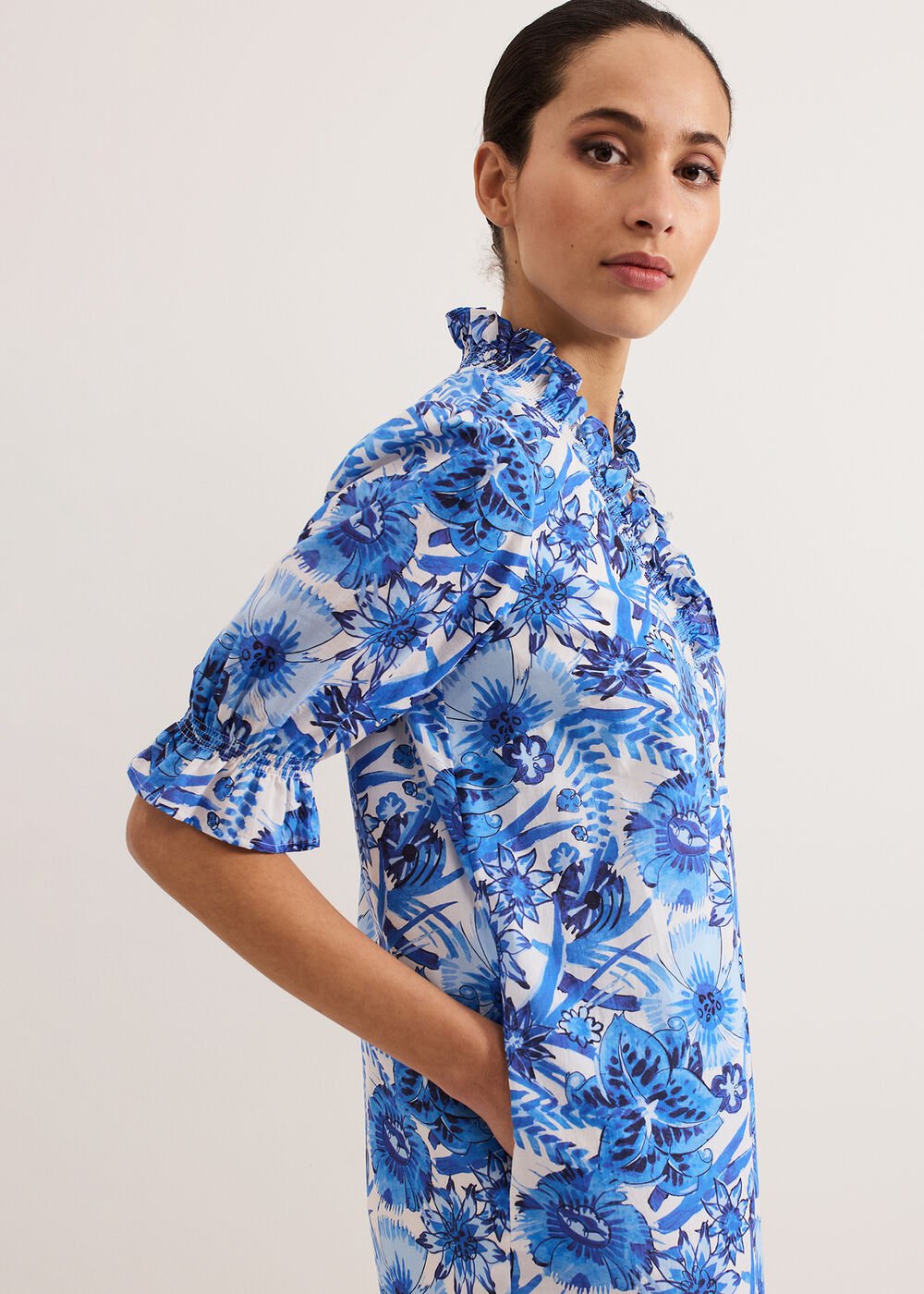 Azelia Cotton Dress Blue