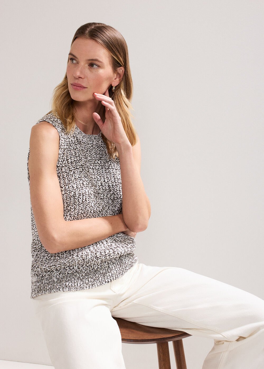 Lorelle Knit Tank Black/Ivory