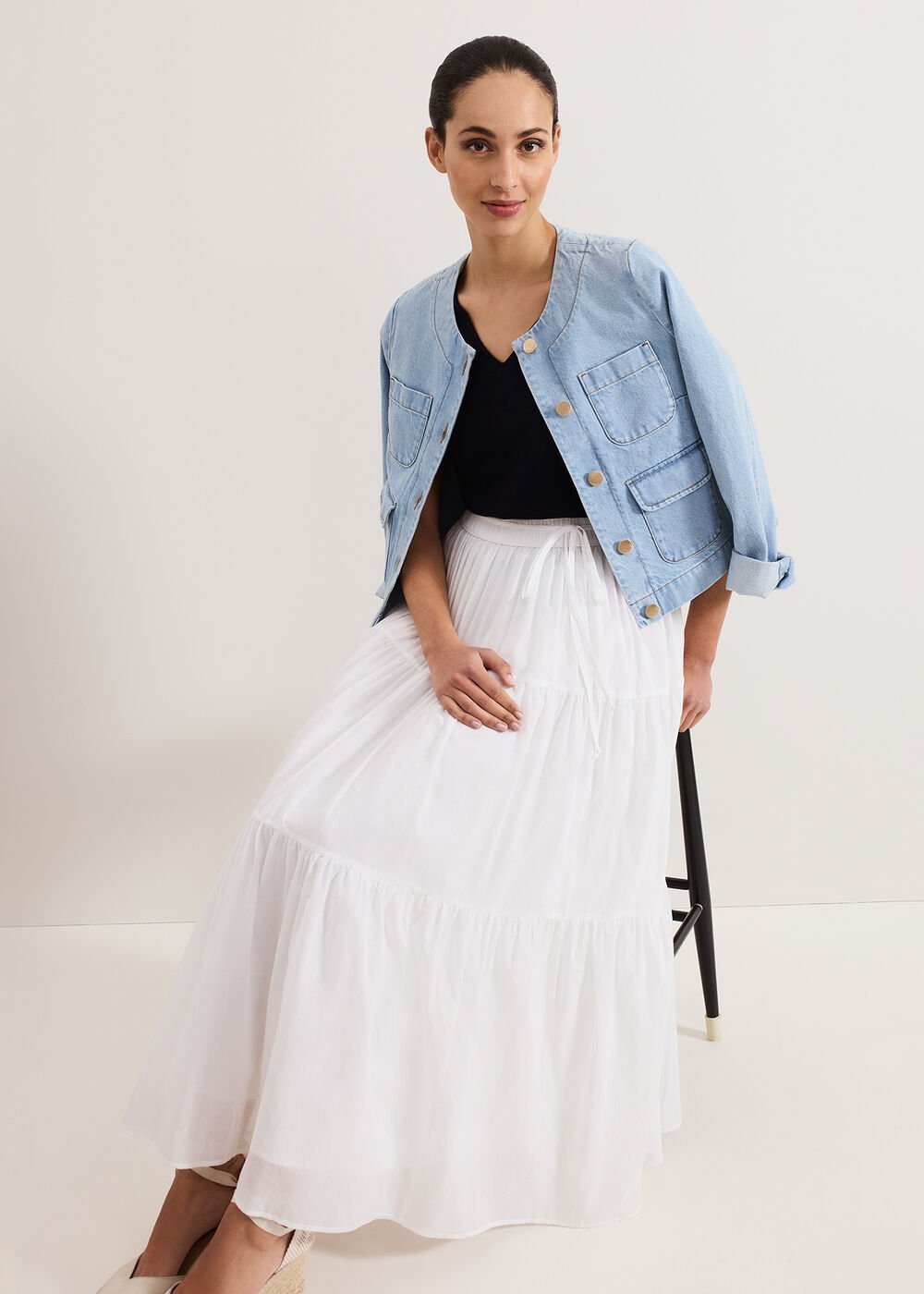 Alva Cotton Skirt White