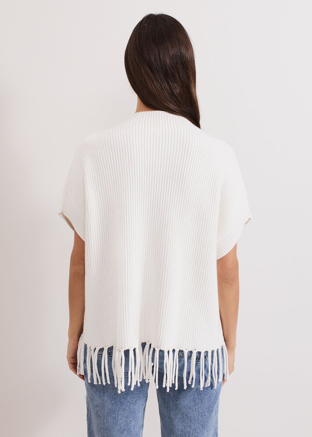 Myleene Fringe Knit Ivory
