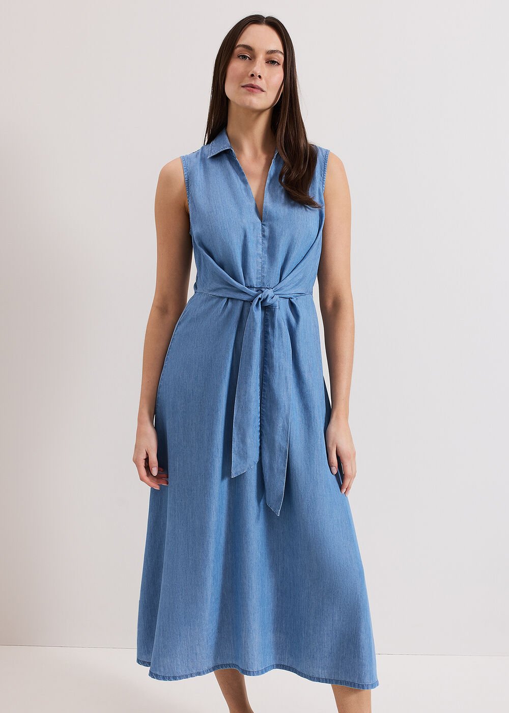 Becky Chambray Dress Blue